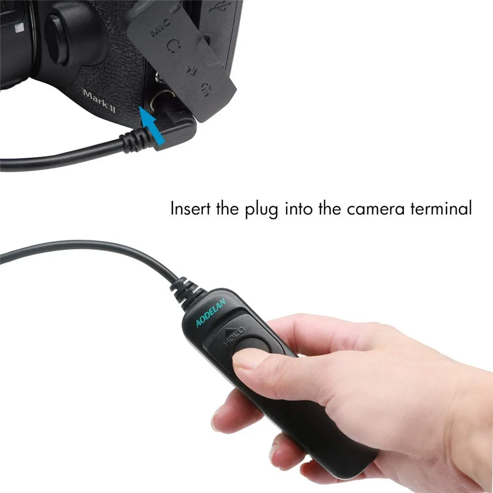 AODELAN RS-C8 Wired Remote Control Shutter Release Cable for Canon R3 R5C R5 1D 5D 6D 6DII 7D 7DII 50D 40D 30D 20D 10D