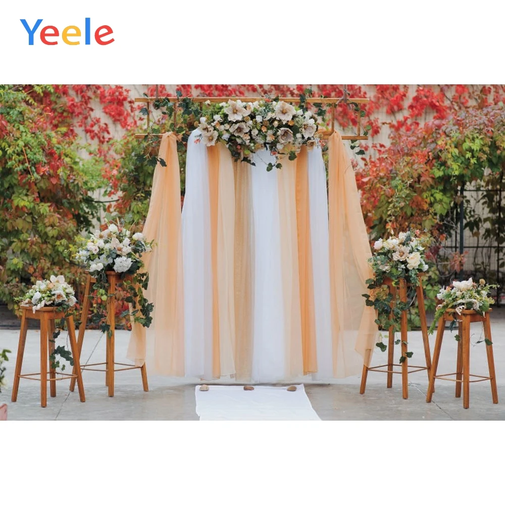 

Wedding Photocall Marriage Flower Curtain Park Garden Backdrop Custom Vinyl Photography Background For Photo Studio Photophone