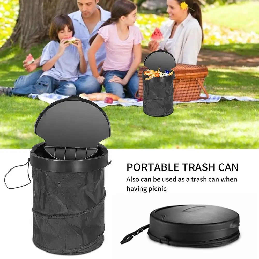 Portable Car Seat Back Garbage Bag Fold Collapsible Car Auto Trash Can W/Lid Cover Leak-proof Dust Holder Case Box Car Styling