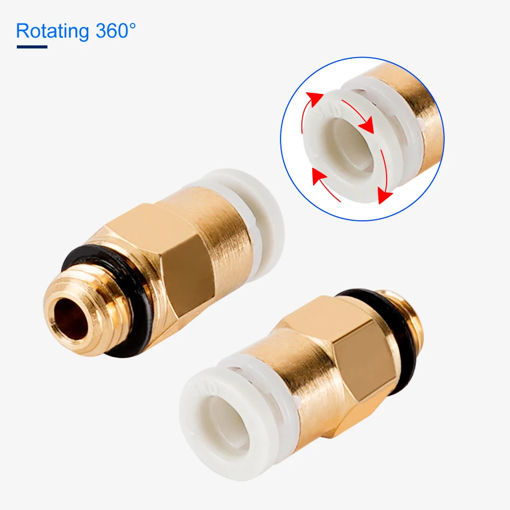 

MEGA 4pcs KJH 04 Pneumatic Fittings Connector Part M6 For V6 Bowden Extruder 3D Printers Parts Brass 4*2mm Filament PTFE tube