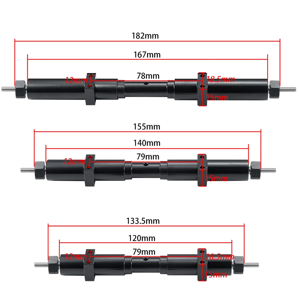 TRINOOD Metal RC Car Unpowered Rear Axle 133.5/155/182mm for 1:14 Tamiya Tractor Trailer Tow Drag Truck 1/10 RC Car DIY Parts