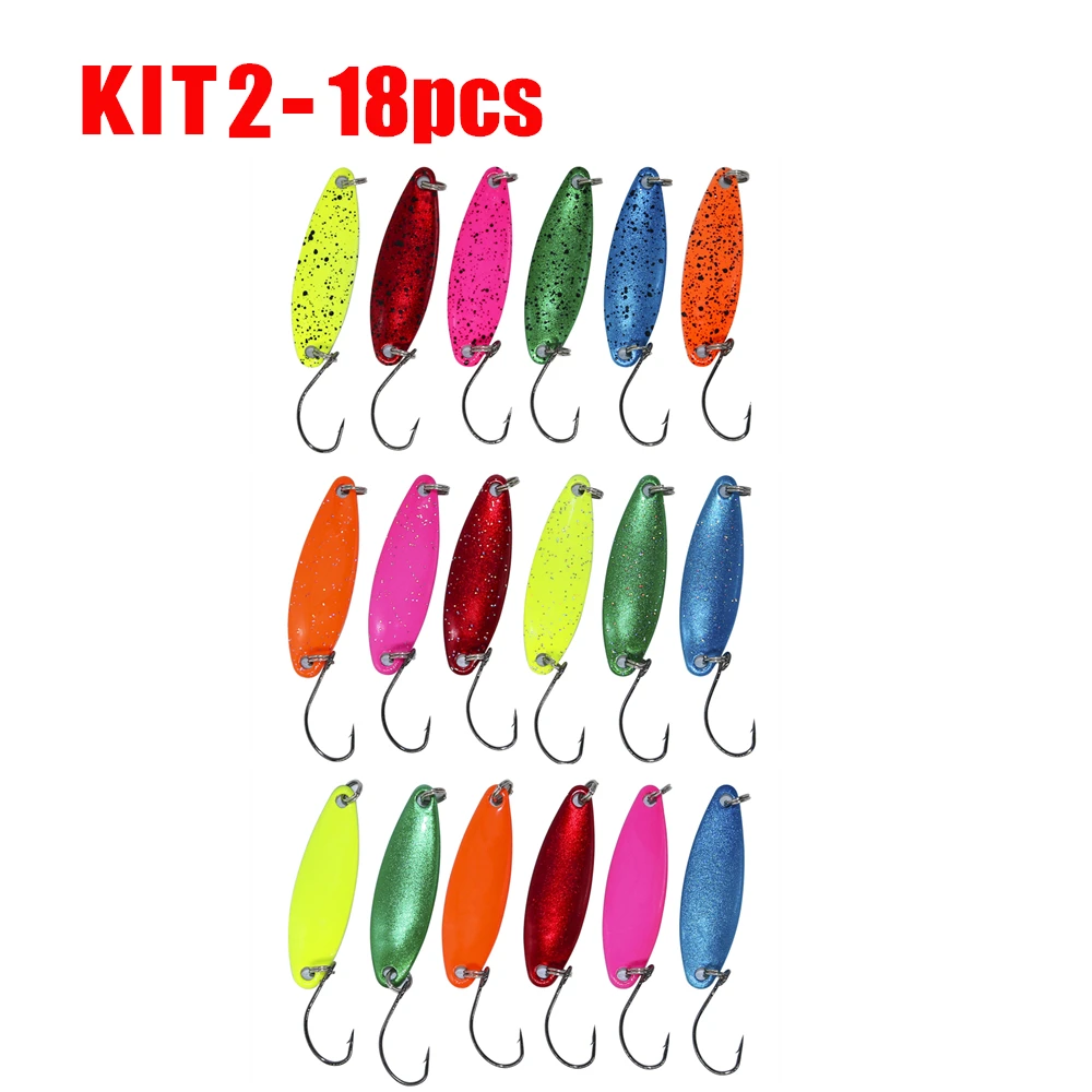 Jerry Freshwater Fishing Lure Set Area Trout Spoon Lure Kit Assortment Wholesale Metal Spinner