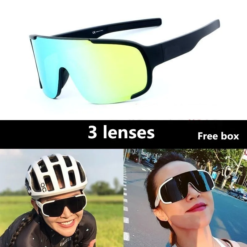 TR90 Polarized HD 3 Lens Sun glasses Set Cycling Eyewear Sports Outdoor Hunting Fishing Bike MTB Free shipping Box Case