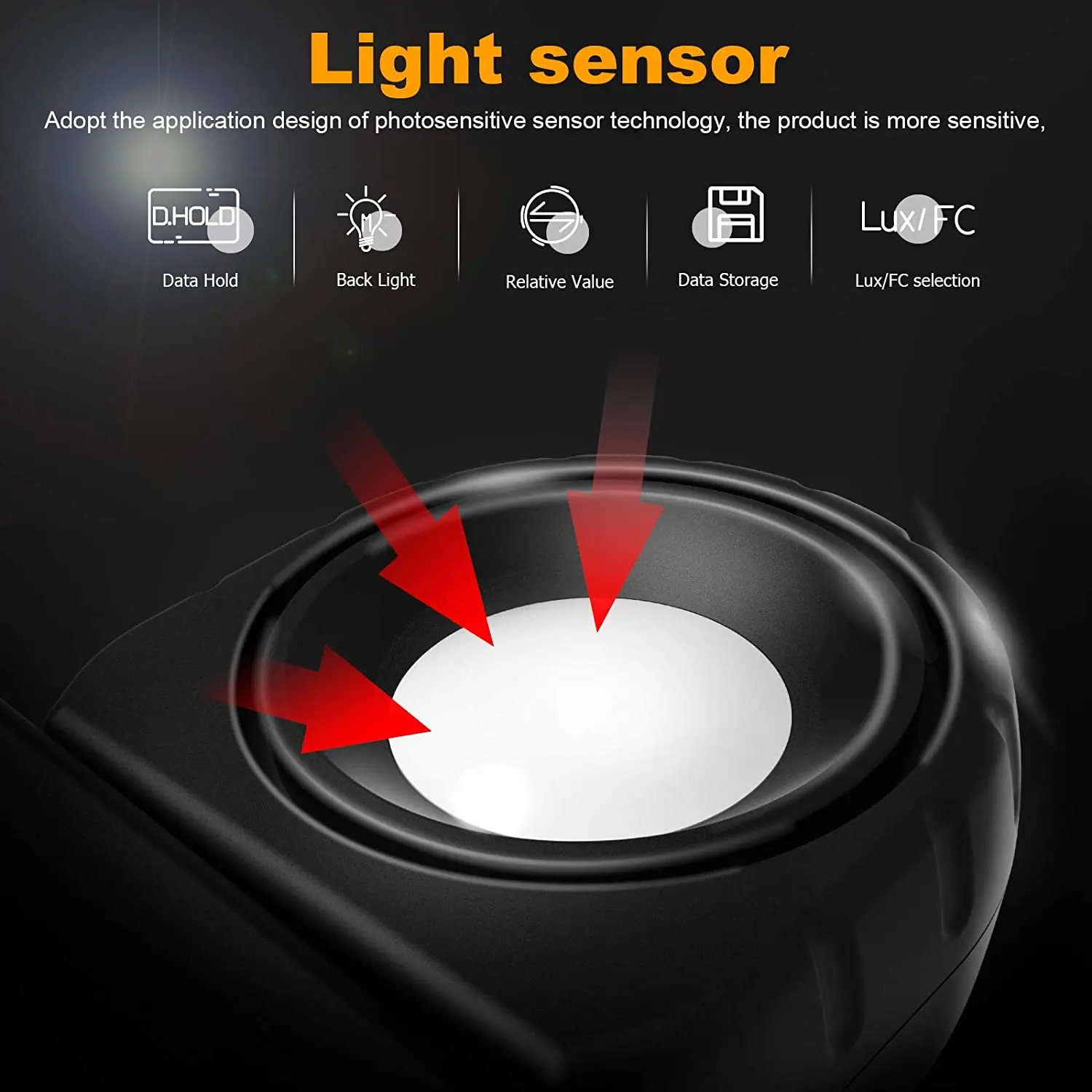 Imagem -03 - Calibrador de Luz Portátil com 270 ° Rotatable Detector Luxmeter Lumen Meter Faixa de Medição 0.1300 Lux 000lux Hp881e