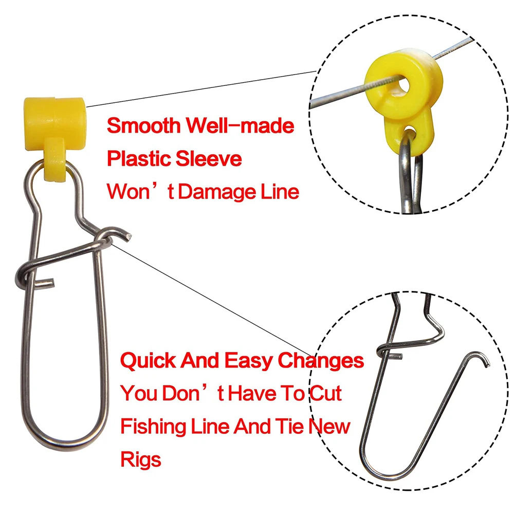 40 قطعة خط الصيد ثقالة الشريحة مع الثنائي قفل المفاجئة الصيد ثقالة الوزن يدور المتزلجون ل تصفح الصيد سمك السلور الحفارات موصل #4
