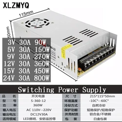 DC 3V 5V 9V 12V 15V 24V Switching Power Supply 90W 150W 270W 360W 450W 800W 30A Transformer Power Adapter For Led Strip CCTV