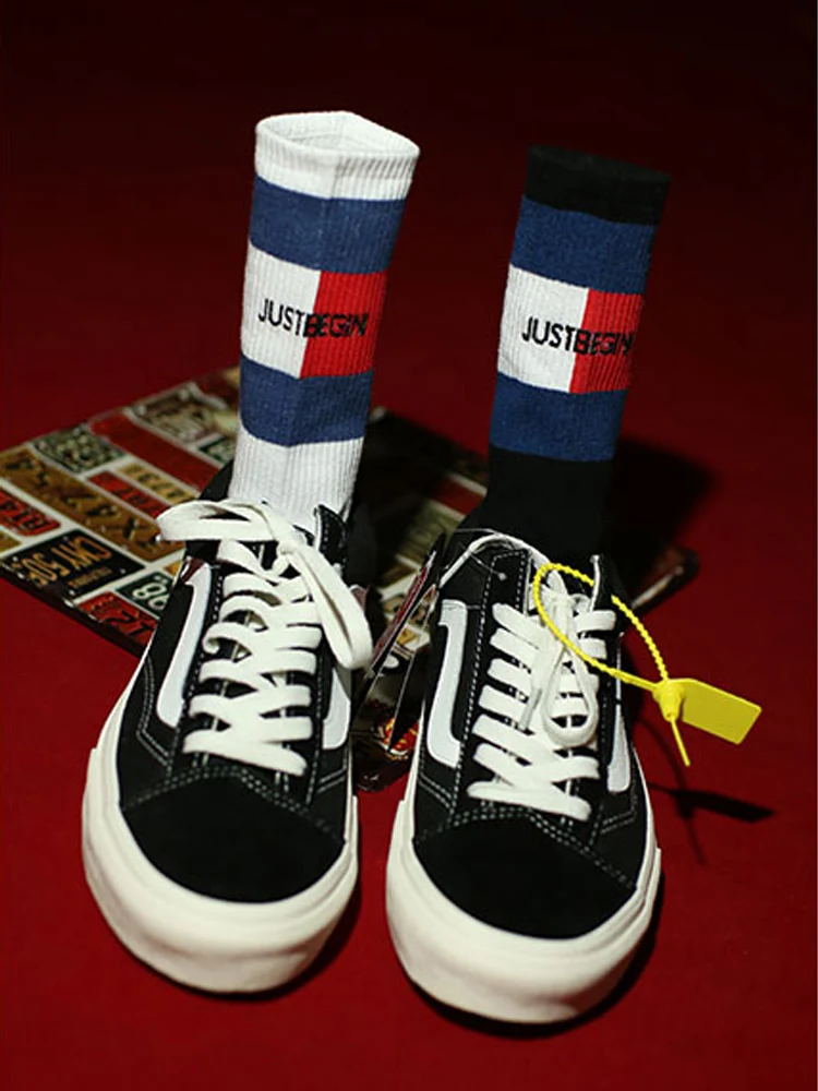 Ins Harbour-Calcetines de algodón con personalidad para hombre y mujer, medias a juego con el alfabeto, a la moda, para monopatín