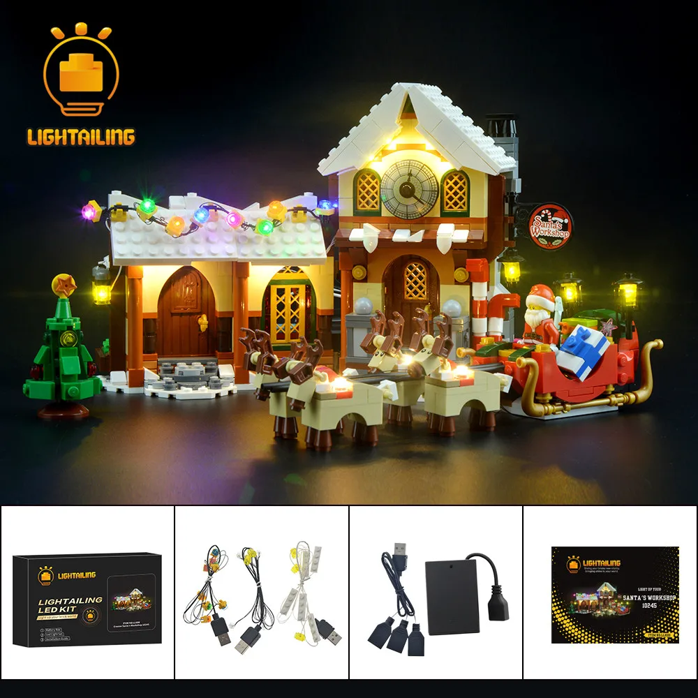 LIGHTAILING DIY LED Light  kit For 10245 Christmas Santa's Workshop Building Model Block Lighting Set Compatible With 33024