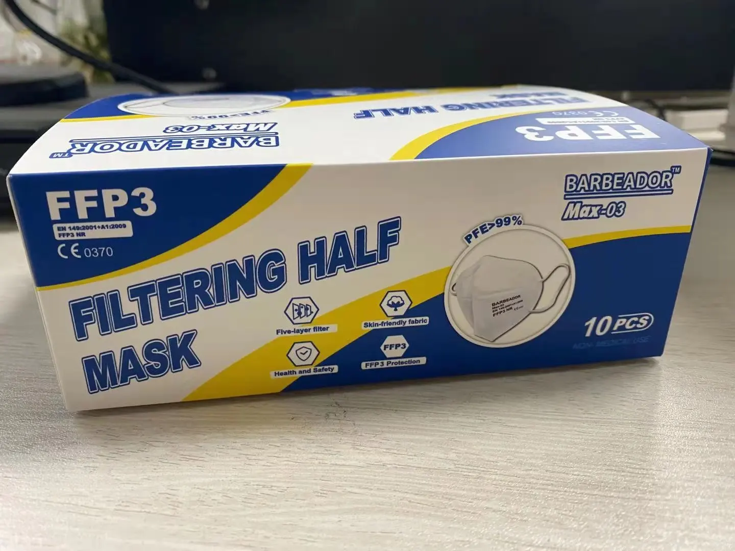 Individually packaging CE 0370 certified Approval FFP3 NR mask 6 layer protection filtering half3mask homologadas fpp3 fp3