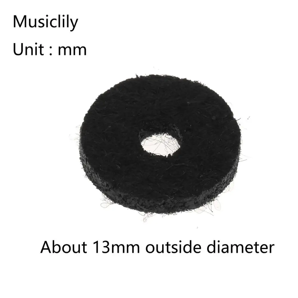 Musiclily Basic Guitar Strap Button Felt Washers, Black (Set of 20)