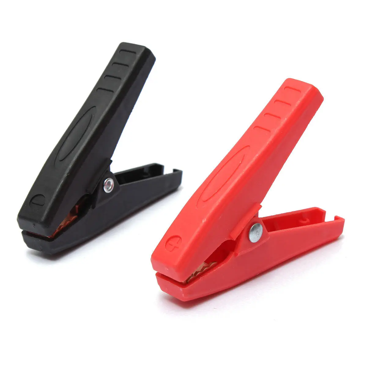 2pcs  Durable 100A Insulated Crocodile Alligator Clip Car Battery Red Black Plastic Electrical Clips Clamps 90mm Length