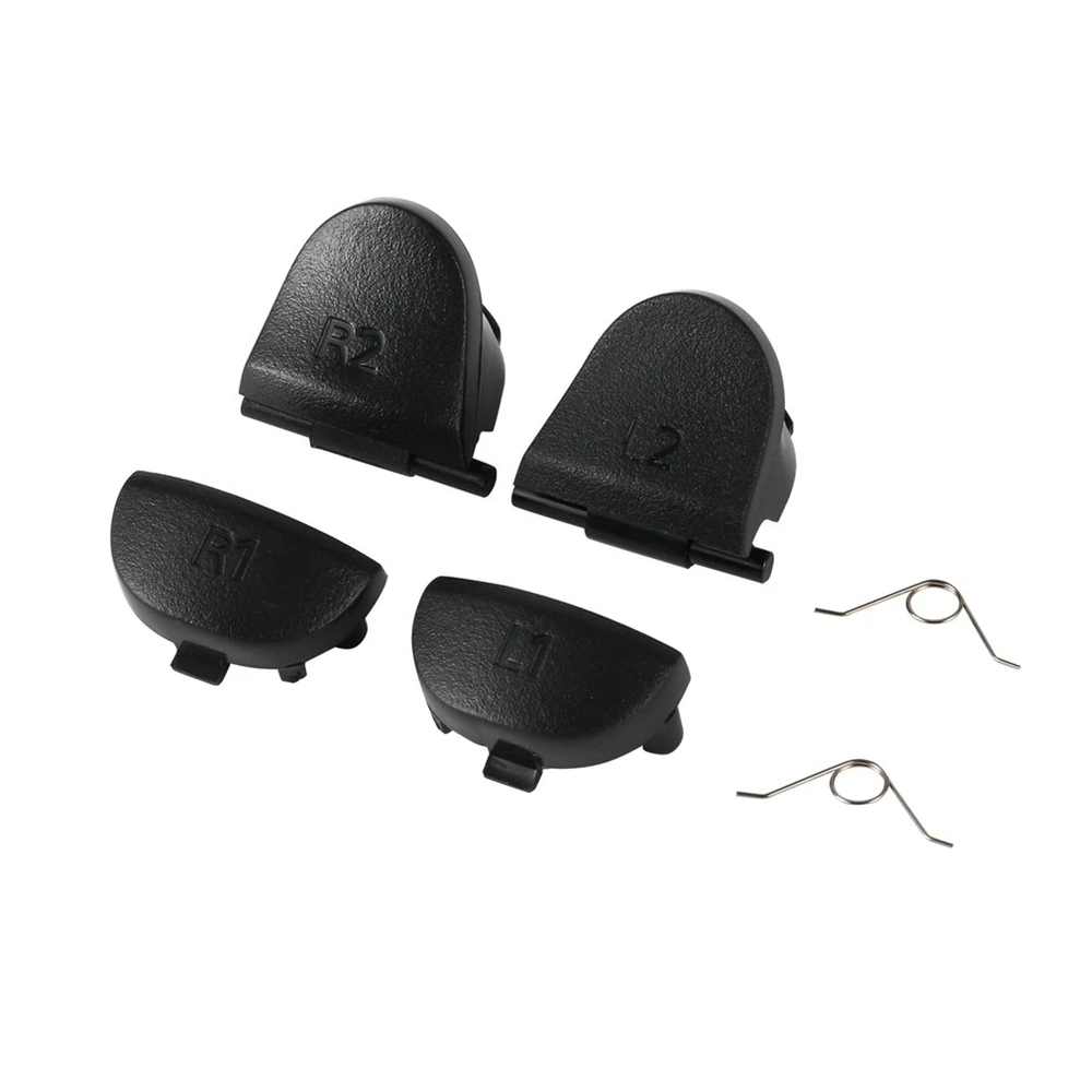 

1set Black Replace Buttons R1 L1 R2 L2 Triggers For PS4 Controller Game Accessaries For PS4 Button with 2 Spring