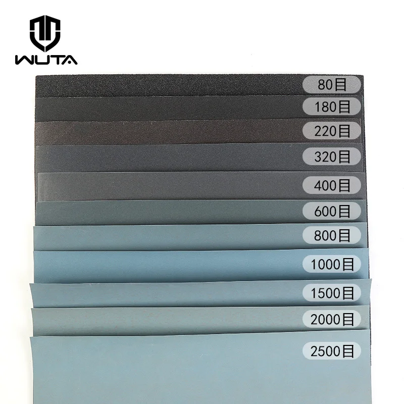 WUTA 1PCS  Wet Dry Grinding Sandpaper P180-P2500 Grit Leather Tool Craft Finish Polishing Sanding Paper