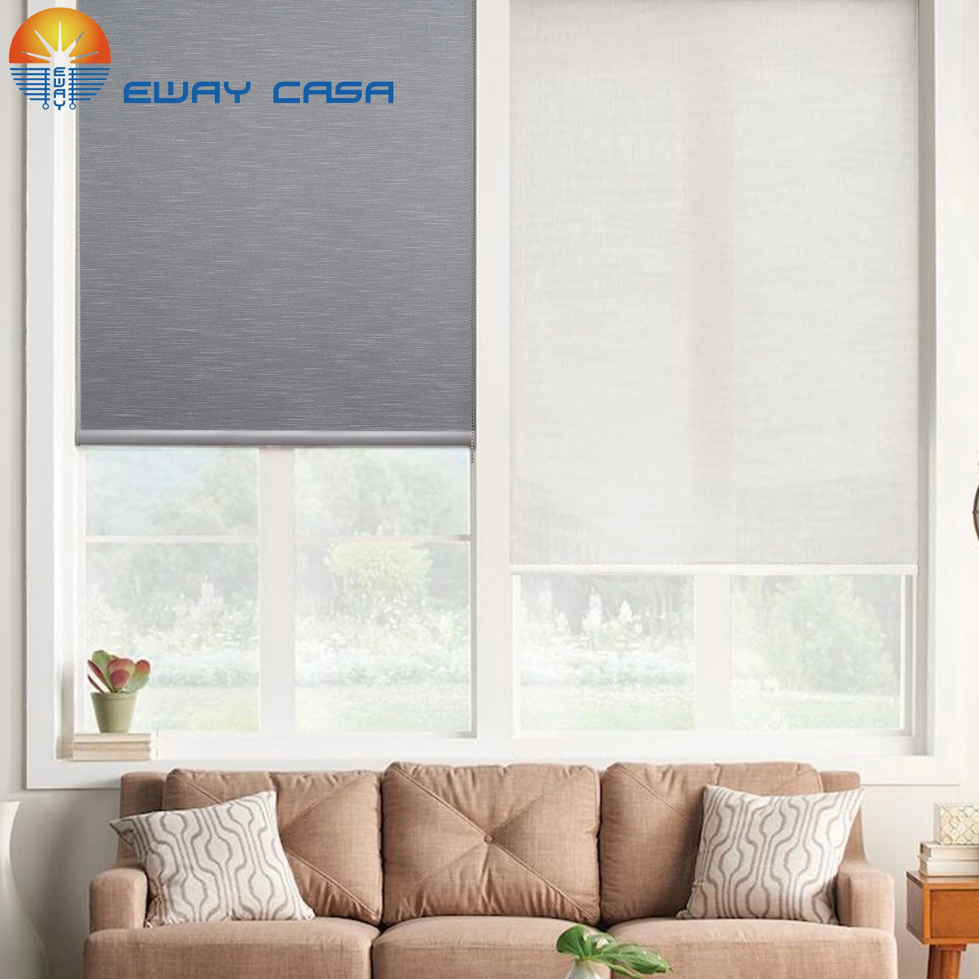 EWAY CASA Sunshade Curtains Electric Blackout Roller Blinds Day Night Roller Blinds Tuya Blackout Curtain For Bedroom MDB_DN_C15