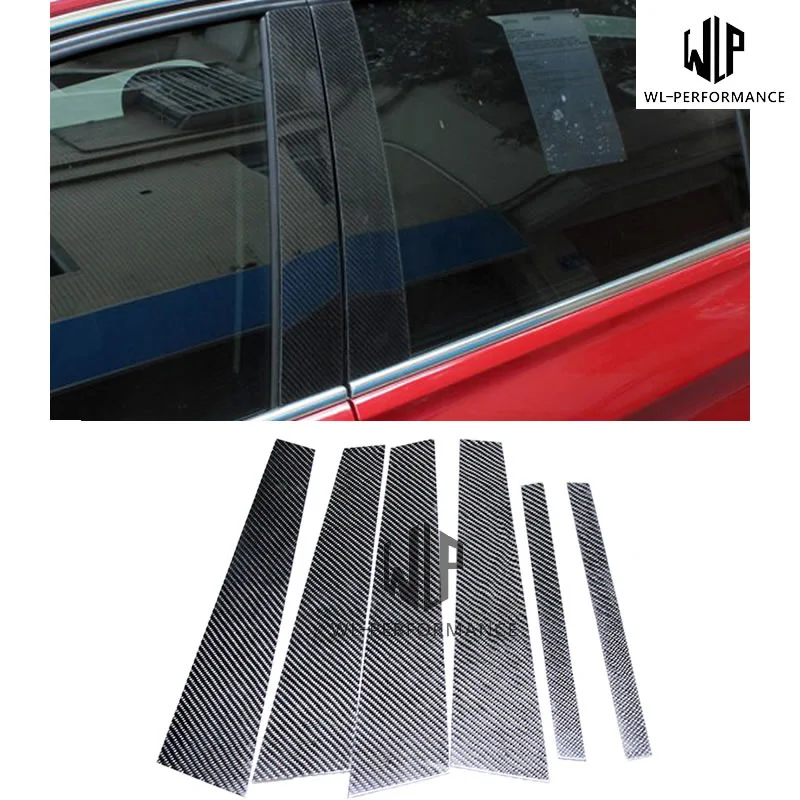 F10 F18 Carbon Fiber Window Bc Pillars Decorative Car Styling Trim for Bmw 5 Series F10 F18 520i 525i 530i 535i Car Body Kit