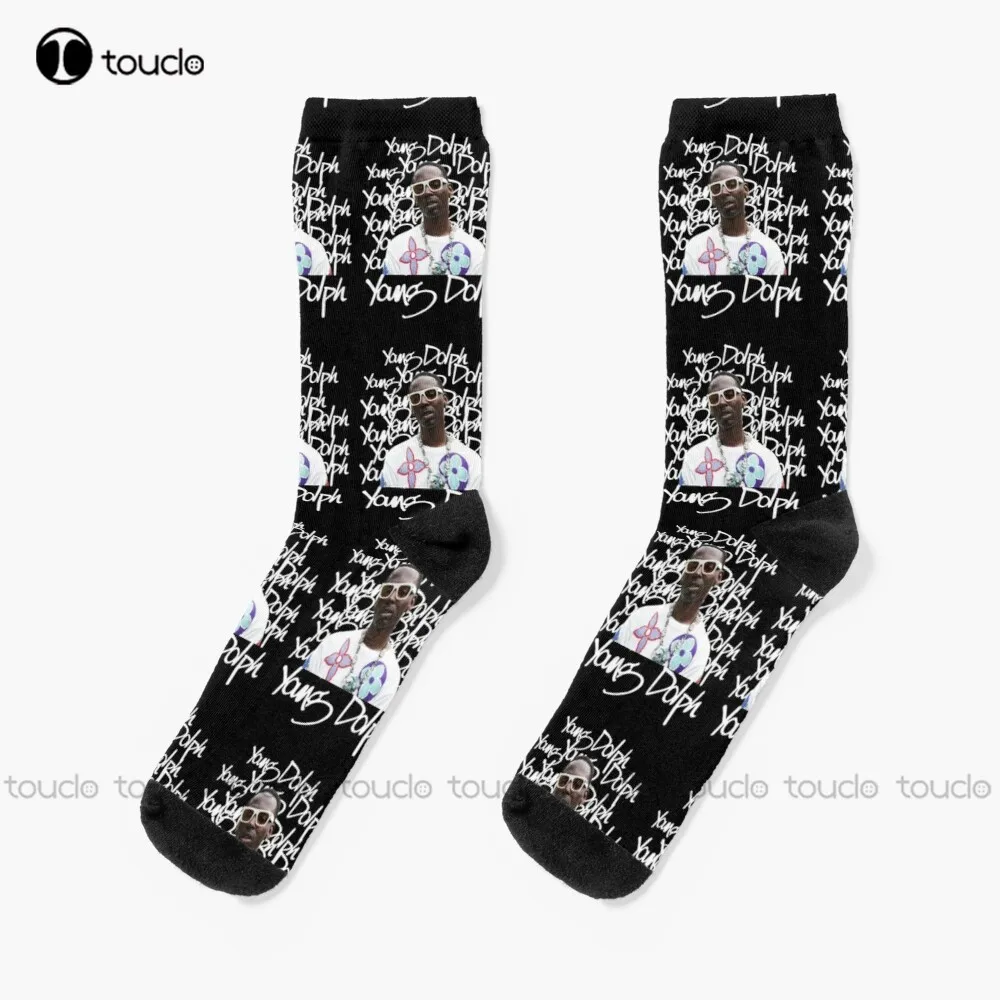 

Young Dolph Socks Fun Socks For Women Christmas New Year Gift Unisex Adult Teen Youth Socks 360° Digital Print Fashion New