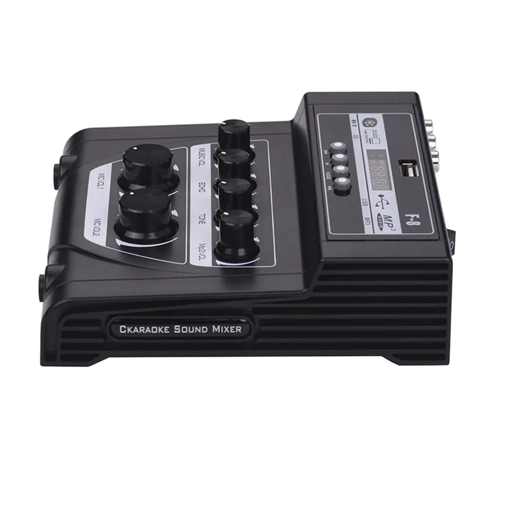 Household Audio Mixer Sound Card Mini Karaoke Microphone Stereo Echo Mixer Support Record Sound Mixing Console USB MP3 Playback