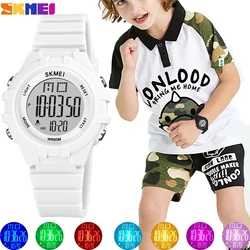 SKMEI – montre-bracelet numérique pour enfants, affichage LED, Sport, Chrono, alarme lumineuse, étanche, pour garçons et filles