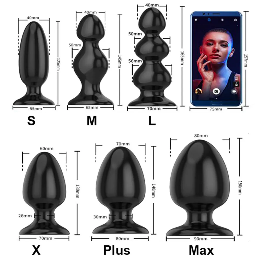 6 Size Anal Plug Big Buttplug Vagina Dilator G-Spot Butt Stimulator Sex Toys for Gay Couples Adult Games Women Men Masturbators