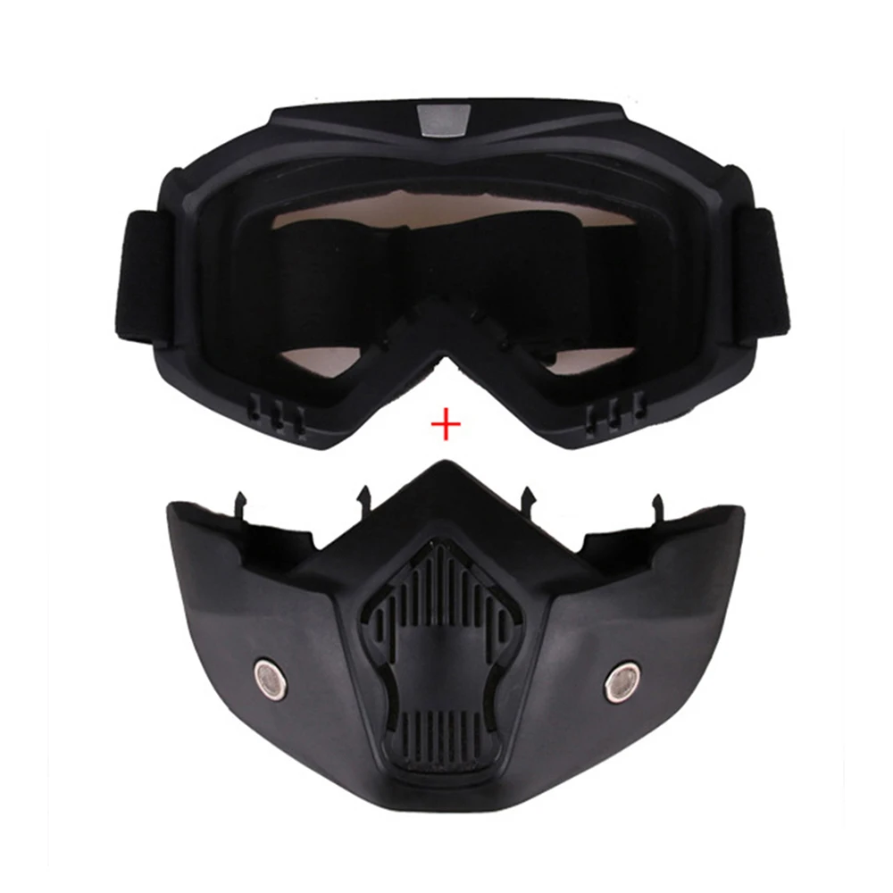 Ski Snowboard Mask Snowmobile Skiing Goggles Windproof Motocross Detachable Protective Glasses Safety Goggles With Mouth Filter