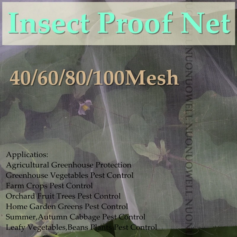 Length 5m Insect Proof Net 80/100Mesh Agricultural Pest Control Greenhouse Farm Crops Plants Protecting Net