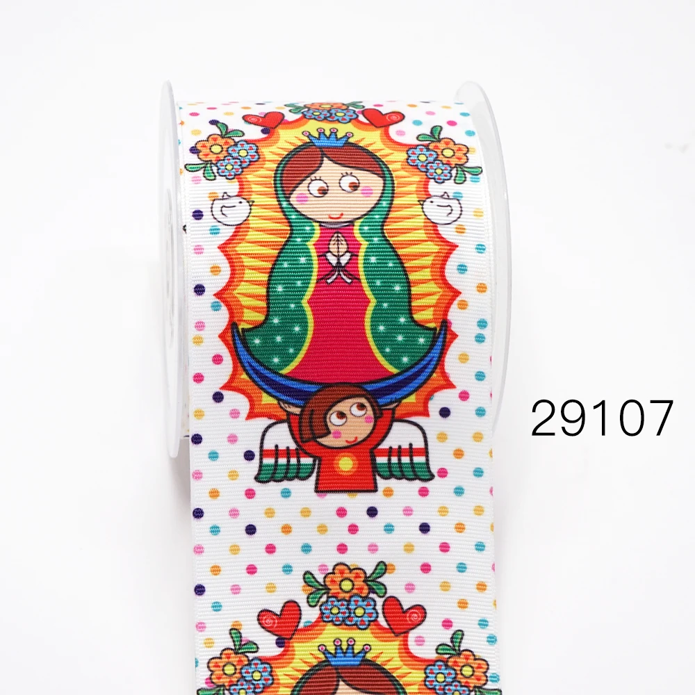 DIY Cartoon Virgin Mary Printed Grosgrain Ribbon For Craft Supplies Sewing Accessories 5 Yards. 29107