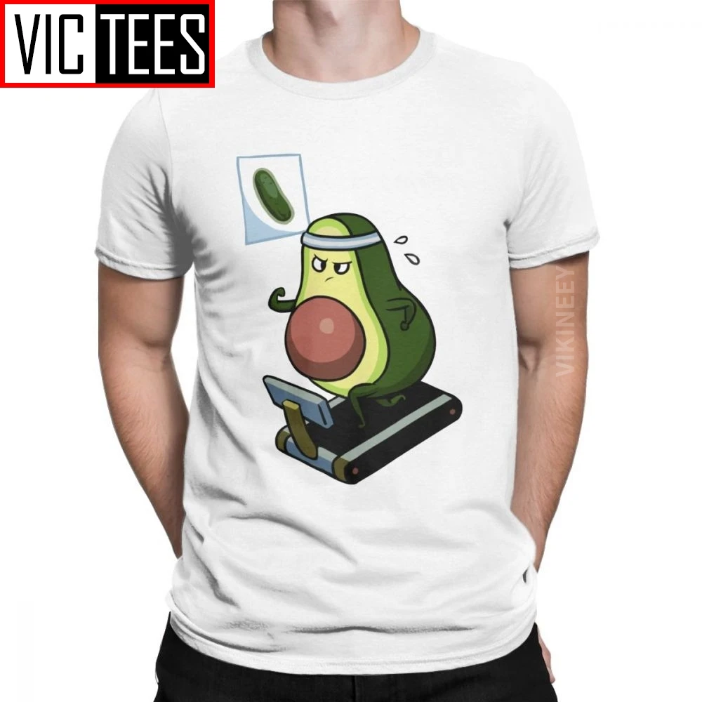 Men's Avo-Cardio Monday Avocado T Shirt Humor Vegan Funny Guacamole Cartoon Food Cute Cotton Winter T-Shirt