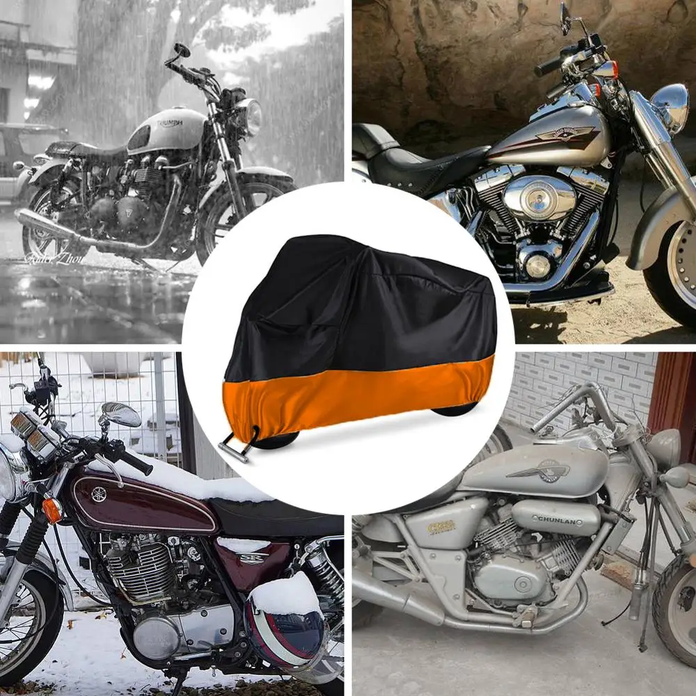 

Motorcycle Cover All Season Waterproof Outdoor Protection Fit up to 116 inch Tour Bikes Choppers Cruisers Protect Against Dust