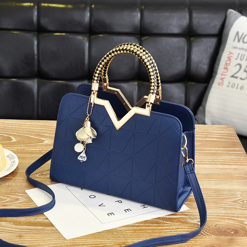 Women's Handbag Leather Handbag Handle Embroidered Messenger Bag Single Shoulder Bag Women Luxury Banquet Wedding Simple Handbag