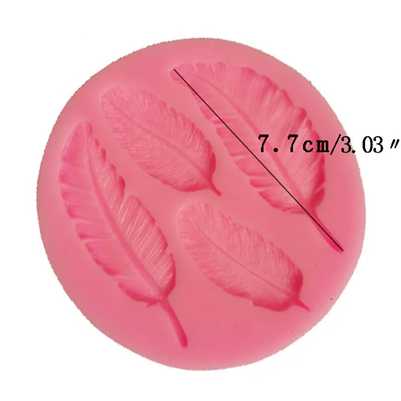 Feather Shape Cake Silicone Fondant Mold Aromatherapy Wax Plaster Molds For Car Pendant Decoration Cake Decorating Tool