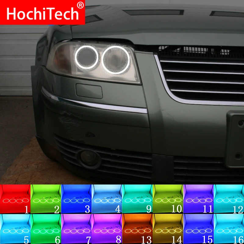 

Multi-color RGB LED Angel Eyes Ring Eye DRL RF Remote Control For Volkswagen VW Passat B5.5 3BG 2001 - 2005 Accessories