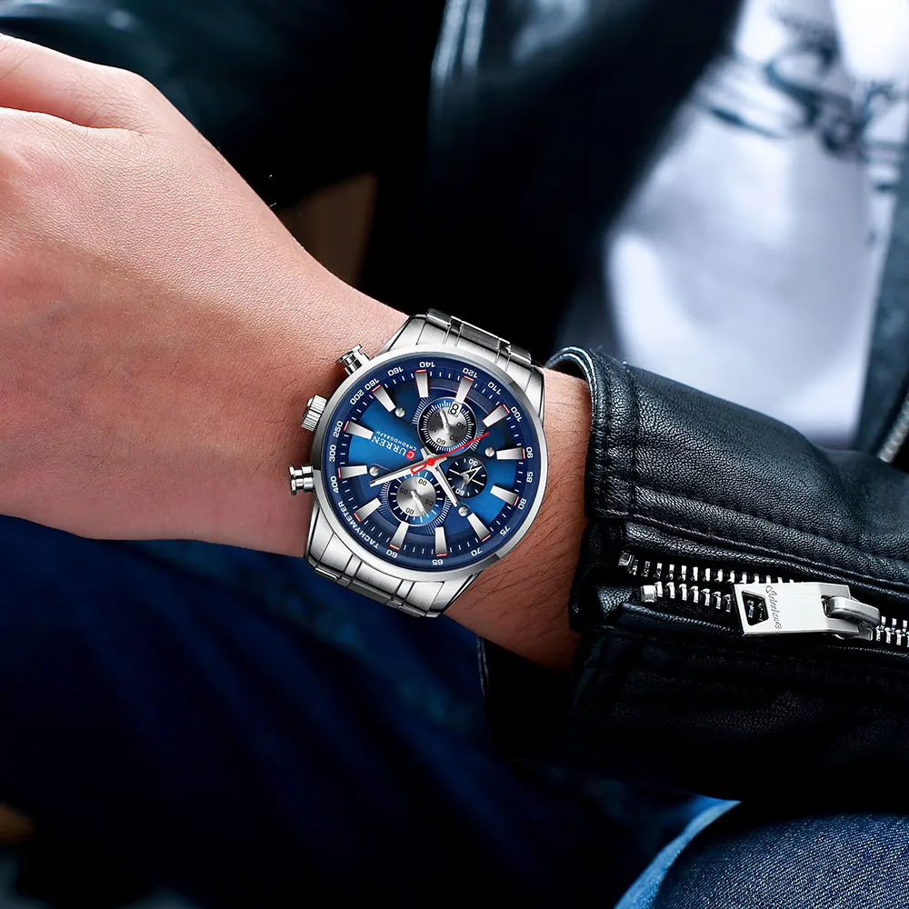 CURREN Neue Herren Uhren Quarz Business Wasserdichte Uhr Mann Uhren Top Marke Luxus Armbanduhr Männer Chronograph Reloj Hombre – Detail 13