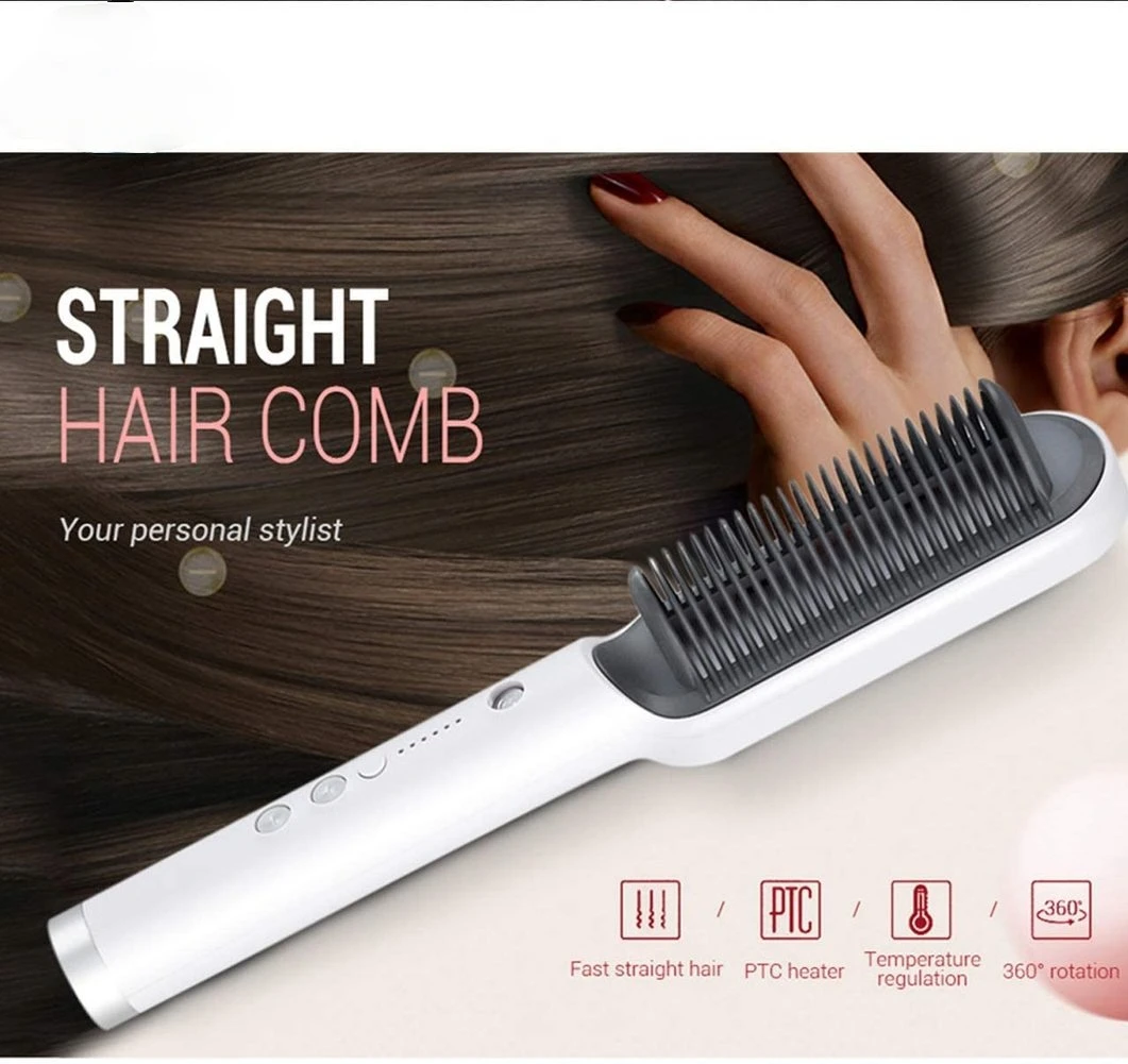 Hair Brush Comb Hot Air Heating Comb Anti-iron Hair Straighteners Curling Thermal Brush Straightener Beard Styling Appliances