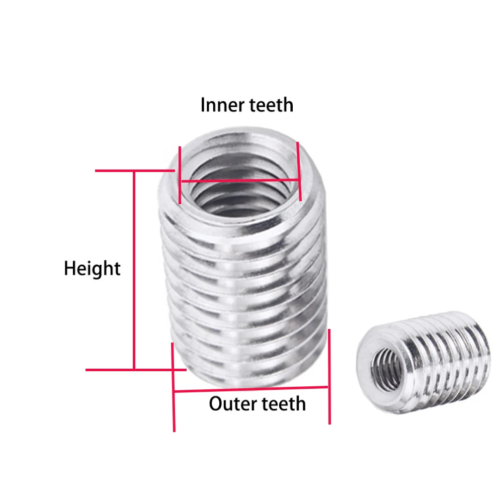 Imagem -02 - Parafuso do Adaptador de Dentes Internos e Externos m6 m8 M10 M12 M14 Rosca Interna Externa Tubo Oco Acoplador Divisor Transportador 10 Pcs