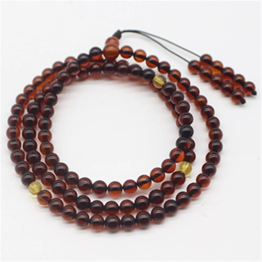 

108pieces 3A RED Amber round 5-6mm rosary beads bracelet /necklace FPPJ nature beads