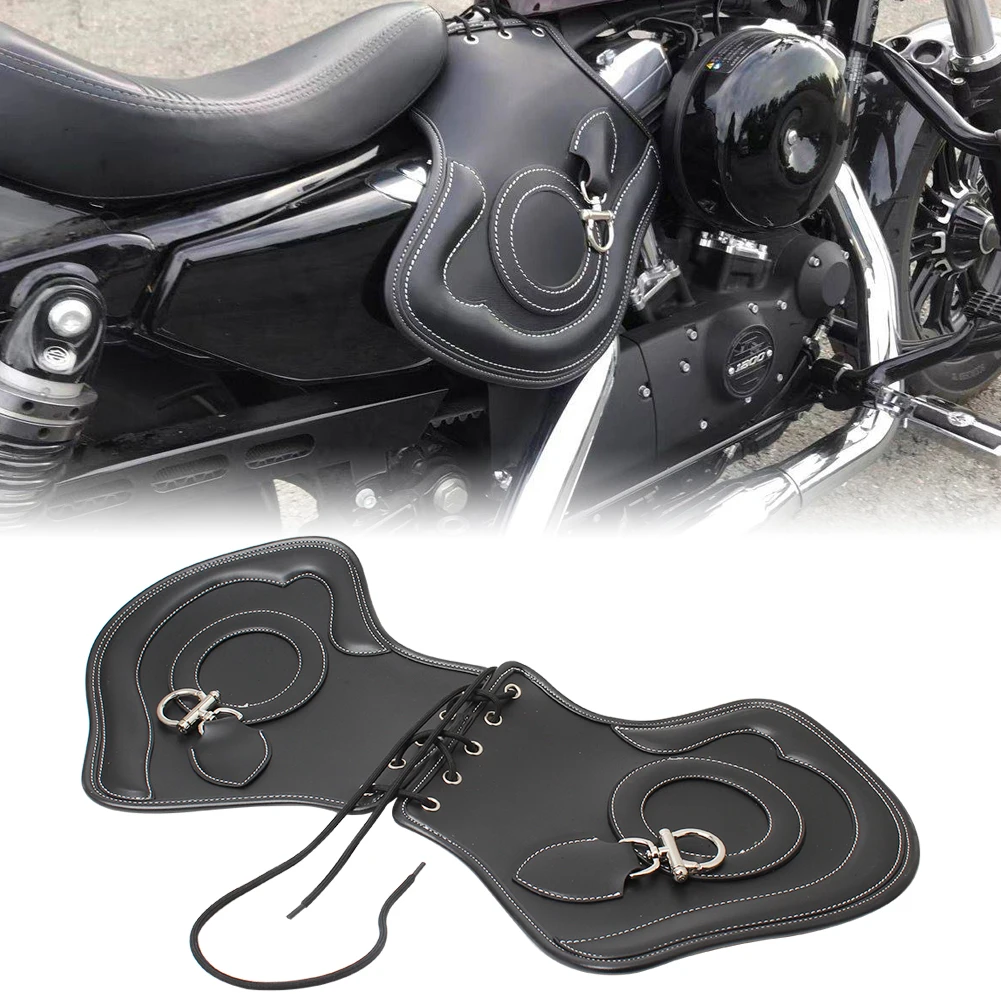 Universal Motorrad PU Leder Wärme Sattel Schild Deflektoren Schwarz Für Harley Touring Road Electra Street Glide Sportster Honda