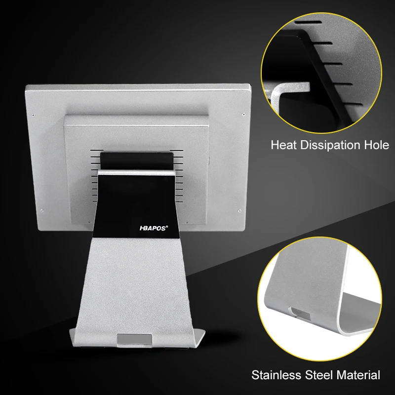 Imagem -06 - Sistema Pos Caixa Registradora Monitor Terminal Pos 15 Polegada Tela de Toque Capacitiva Base Metal para Supermercado Loja