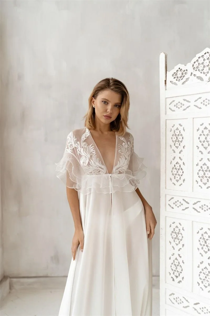 Laço branco pijamas mulheres roupão de banho casamento nupcial roupão personalizar camisola elegante pijamas