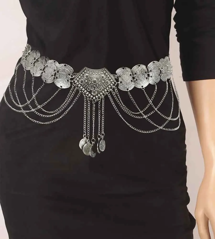 Indian Coin Belly Chains for Women Bohemian Vintage Metal Dance Dress Belt Waist Body Chain Gypsy Turkish Party Jewelry Gift