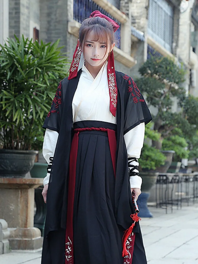 Túnica Hanfu Retro bordada tradicional Hanfu hombres dinastía Tang Ropa de danza clásica princesa antigua ropa para parejas Cosplay