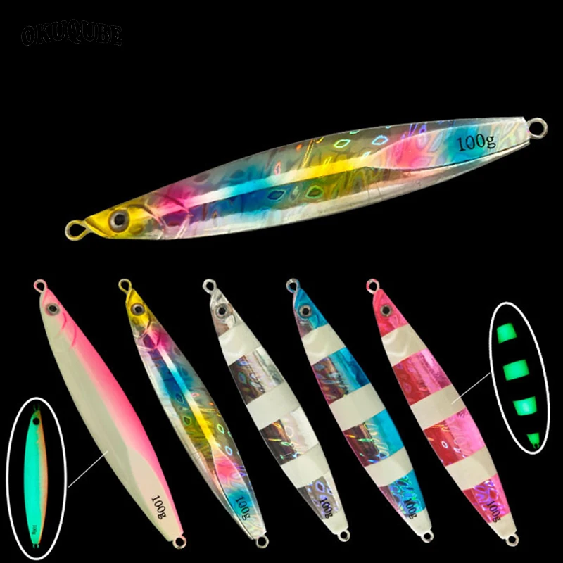 

Sea Fishing Fishlures 80g-400g Fishing Metal Jig 3D Fisheye Luminous Bar Laser Paper Lifelike Fishing Lures Fishing Accessories