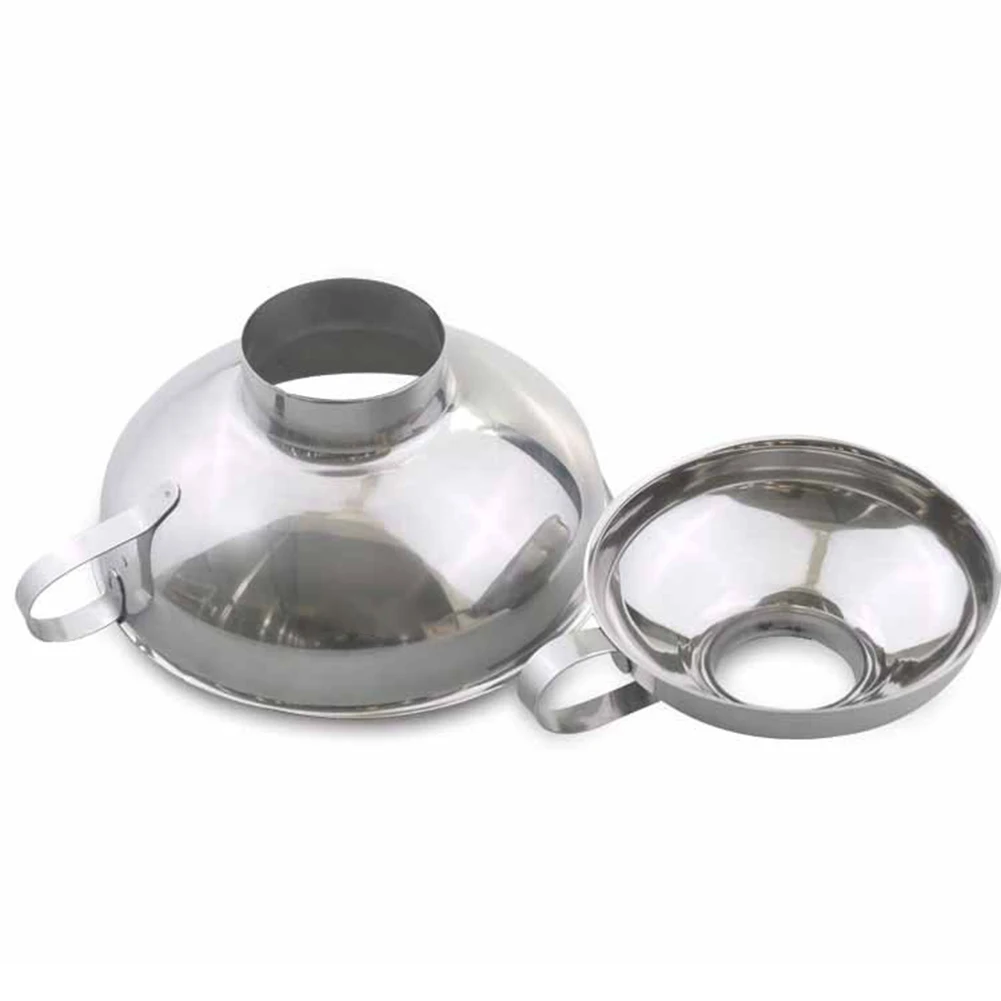 Hot Sales Stainless Steel Wide Mouth Can Jar Bottle Funnel Cup Oil Wine Beans Tool Canning Funnel Filter For Oil W