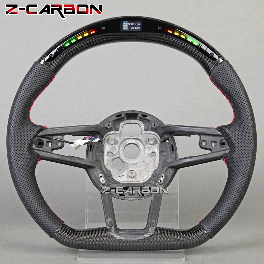 

Carbon Fiber Steering Wheel For Audi R8 2016 2017 2018 2019 2020 Led Carbon Fiber Perforated Leather Steering Wheel