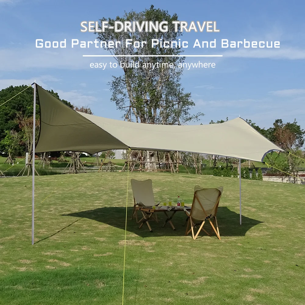 Toldo impermeable lona plata negro para exterior, refugio solar - imagen 3