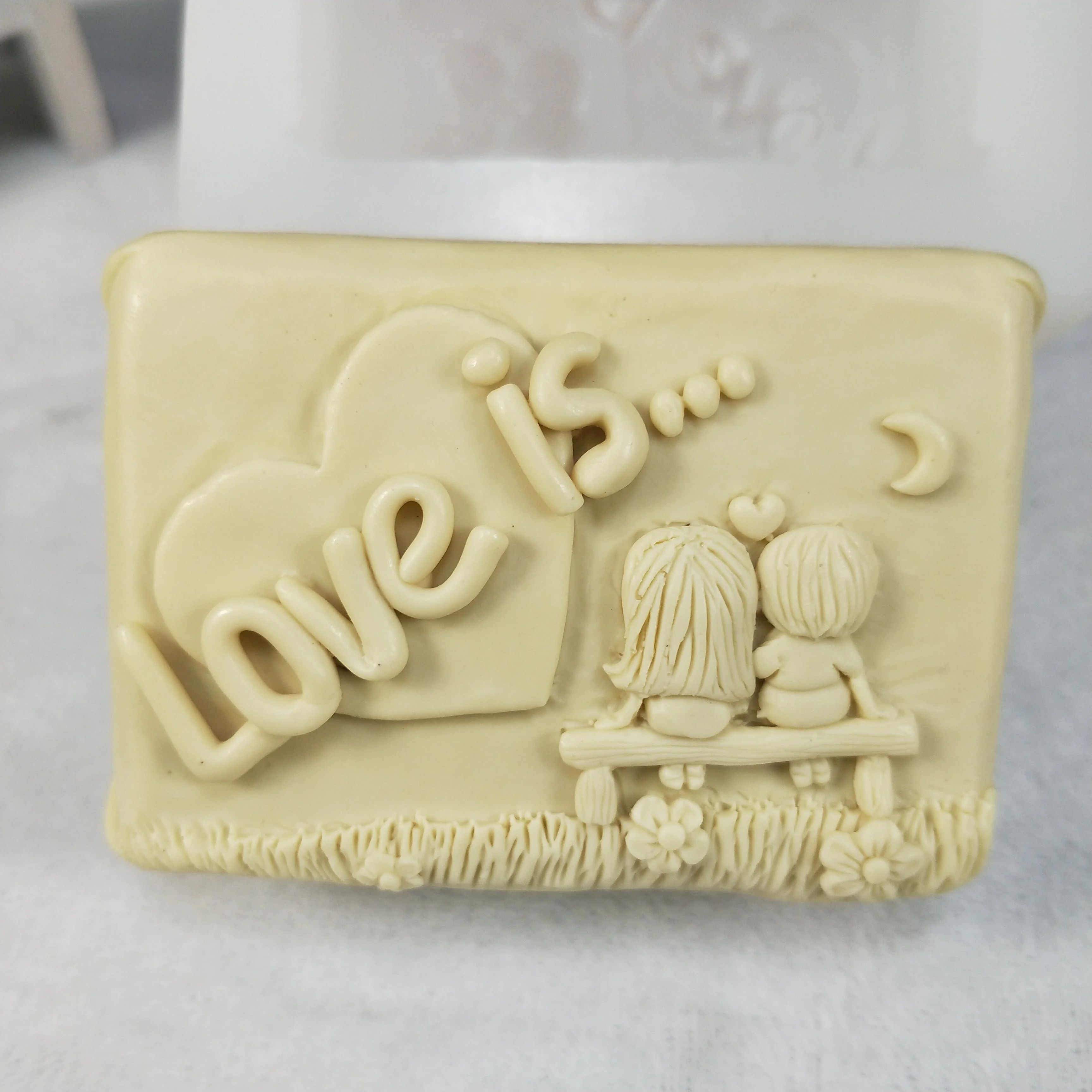 

QT0258 PRZY 2D Molds Love Is Mold Silicone Couples Soap Molds Gypsum Chocolate Candle Candy Mold Soap Making Clay Resin Moulds