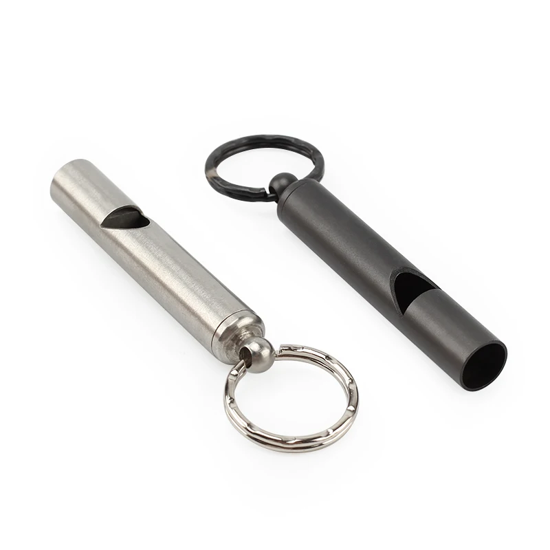 Outdoor Survival Emergency Stainless Steel High Decibel Survival Straight Whistle