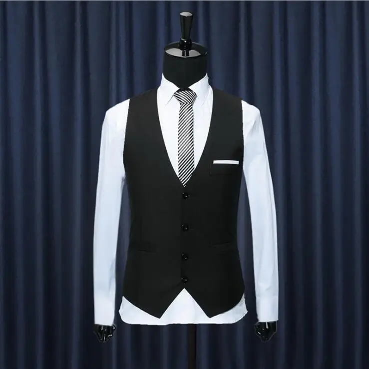 New Hot 2023 Korean Men's Top Designed Slim Fit Skinny Dress Waistcoat High quality business casual Men suit Vest S-3XL