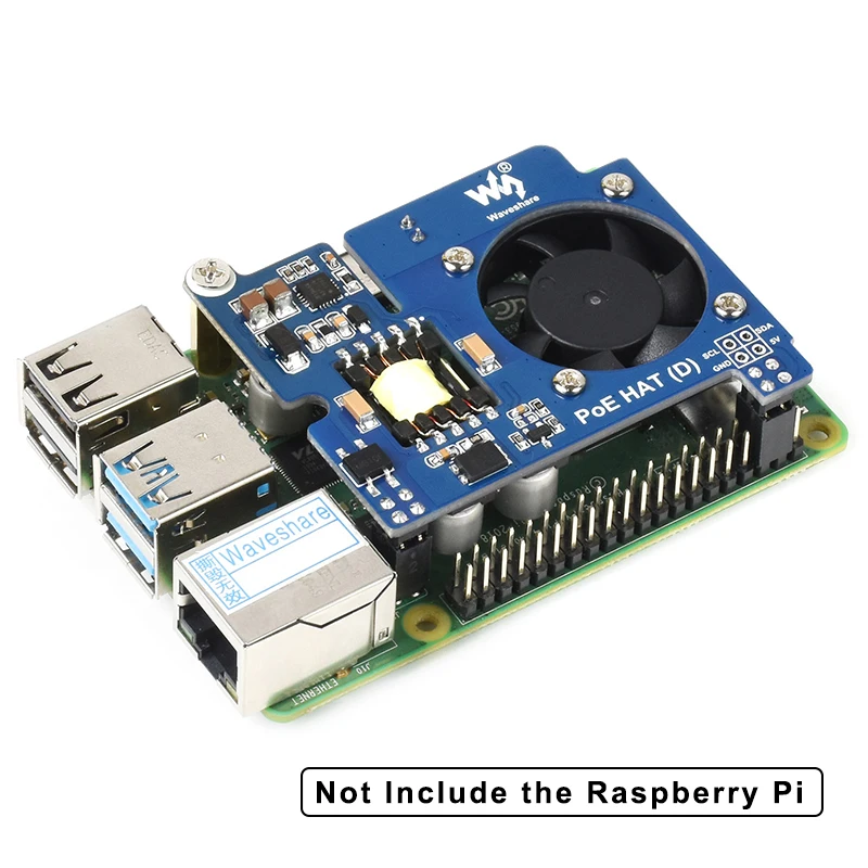 

Raspberry Pi Power Over Ethernet Expansion Board 802.3af Network Atandard POE Module with Official Case for Raspberry Pi 3B+ 4B