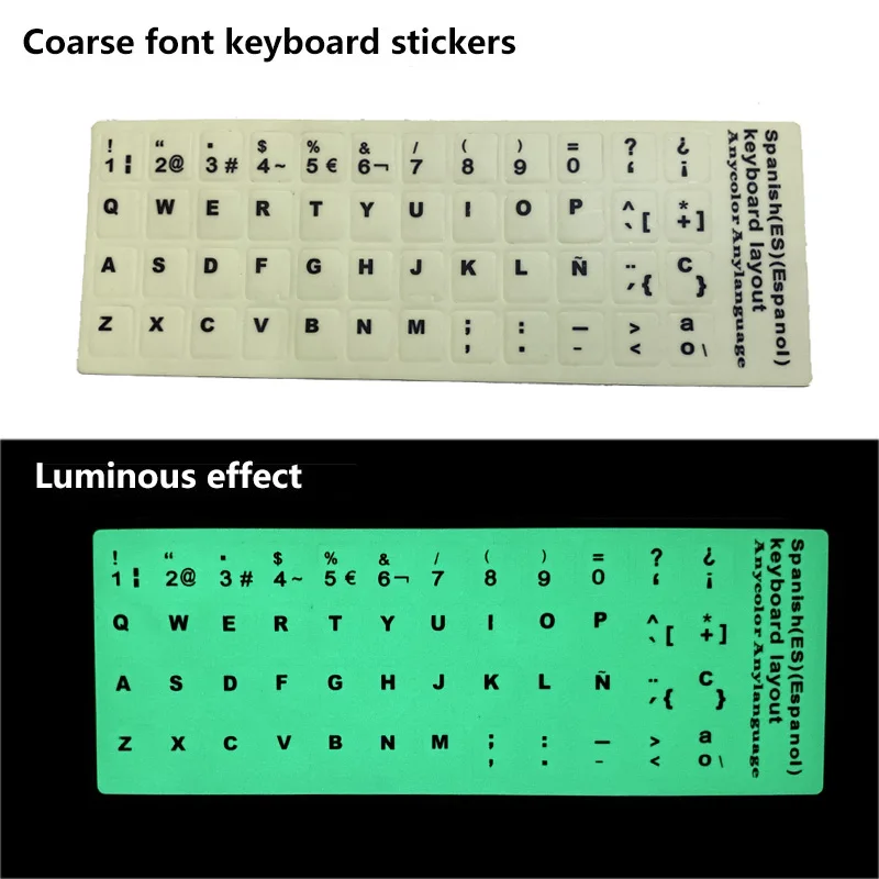 SR Standard Spanish Language 8 Types Keyboard Stickers Layout Button Letters Alphabet for PC Laptop Accessories Computer