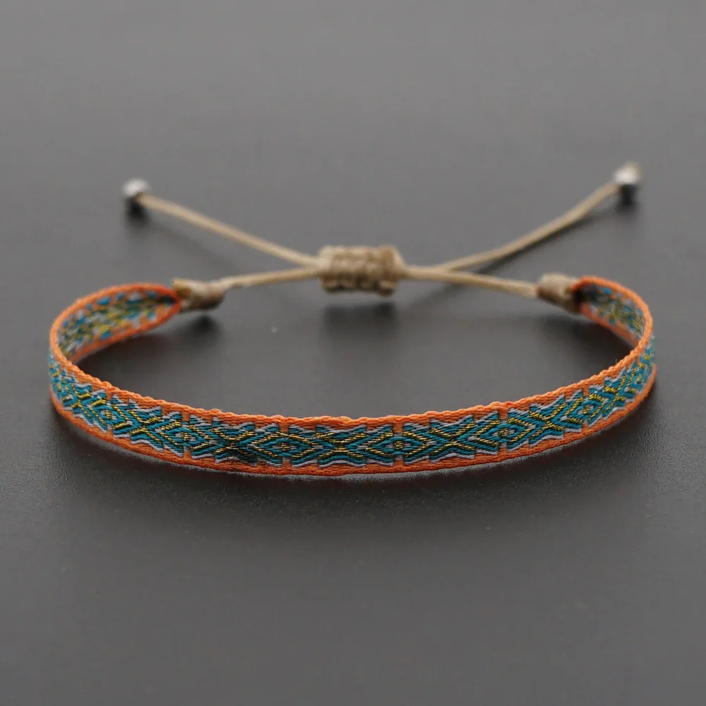 Easter New Boho Handmade Braided Bracelets For Women Pattern Friendship Rope Bracelet Vintage Colombia Weave Jewelry Textile